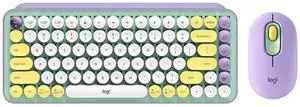 Logitech POP Keys Retro Mechanical Keyboard & Mouse (Dreamy Purple) - Wireless Combo with Changeable Emoji Caps, 36-Month Battery