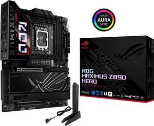 ASUS ROG MAXIMUS Z890 HERO In.tel Z890 LGA 1851 ATX motherboard, Advanced AI PC-ready, 22+2+1+2 stages, DDR5, WiFi 7, 3x PCIe® 5.0 M.2, Thunderbolt 4, USB Type-C®, AI Overclocking/Cooling/Networking
