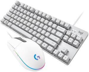 Logitech Mouse & Key Set, K835 Compact Mechanical Keyboard (White) & G102 Lightsync Mouse (White) - Wired Gaming Combo, Tactile Feedback, 6 Programmable Buttons