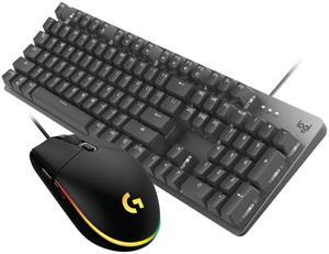 Logitech Mouse & Key Set, K845 Backlit Mechanical Keyboard (Black) & G102 Gaming Mouse - Wired Combo with RGB Lighting, 5 Lighting Modes, 6-Zone Customization