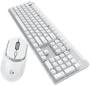 Logitech Mouse & Key Set, K865 Slim Wireless Keyboard & G309 Mouse (White) - Noise-Reducing Design, 24-Month Battery, Ergonomic Office Bundle