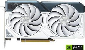 ASUS Dual GeForce RTX 4060 OC White Edition 8GB GDDR6 (PCIe 4.0, 8GB GDDR6, DLSS 3, HDMI 2.1a, DisplayPort 1.4a, 2.5-slot design, Axial-tech fan design, 0dB technology) DUAL-RTX4060-O8G-WHITE