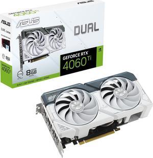 ASUS Dual GeForce RTX 4060 Ti White Edition 8GB GDDR6 (PCIe 4.0, 8GB GDDR6, DLSS 3, HDMI 2.1, DisplayPort 1.4a, Axial-tech fan design, 0dB technology) DUAL-RTX4060TI-8G-WHITE