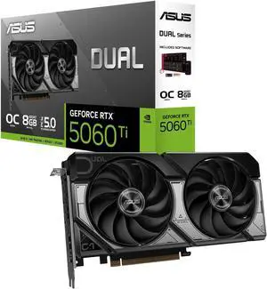 ASUS Dual GeForce RTX 5060 Ti 8GB GDDR7 PCI Express 5.0 x8 ATX Graphics Card DUAL-RTX5060TI-O8G