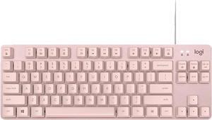 Logitech K835 TKL MECHANICAL Wired Mechanical Gaming Keyboard, Curved Keycaps, 84-Key Compact Design, Aluminum, 12 Dual Function FN Pushbuttons, PC/Mac Compatible - Pink