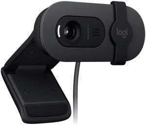 Logitech BRIO 90 Wired HD Webcam, 60 fps/1080p Live Streaming Camera with Auto Light Balancing, Integrated Privacy Lens Cap, Built-in Microphone, for Windows /macOS /ChromeOS, 2MP, Black