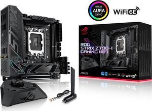ASUS ROG Strix Z790-I Gaming WiFi 6E LGA 1700 (Intel 14th & 13th & 12th Gen) mini-ITX gaming motherboard (PCIe 5.0,DDR5,10+1 power stages,Thunderbolt 4,2.5 Gb LAN,USB 3.2 Gen 2x2 front panel Type-C, 2