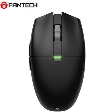 FANTECH ARIA E XD7E Black Gaming Mouse - Huano Transparent Blue Shell Pink Dots,70Hours Battery Life,Pixart 3311 Sensor,Dual Mode Connectivity,12000DPI Adjustable,6 Buttons(Black)