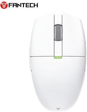 FANTECH ARIA E XD7E White Gaming Mouse - Huano Transparent Blue Shell Pink Dots,70Hours Battery Life,Pixart 3311 Sensor,Dual Mode Connectivity,12000DPI Adjustable,6 Buttons(White)
