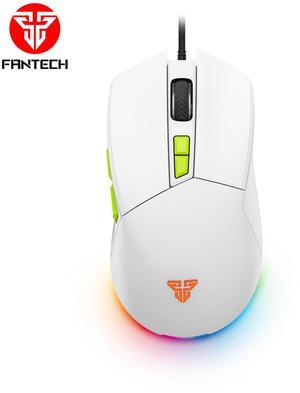FANTECH VENOM GO VX6 White Wired Gaming Mouse,2400 DPI Adjustable, 7 Buttons,20 MILLION CLICKSRGB Lighting Effect, 7D Macro Function Performance,Ergonomic Design for PC/Computer (White)