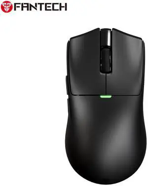 FANTECH TANTO EWG13E Black Gaming Mouse - 12000DPI, 2.4GHzWireless Connection, Huano Transparent Green Shell White Dots,45Hours Battery Life,Supports RGBCharging Dock,Pixart 3311 Sensor(Black)