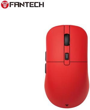 FANTECH KANATA WIRELESS S WG9S Red Gaming Mouse - 12000 DPI, Dual Mode Connectivity,Huano Blue Shell White Dots,70+Hours Battery Life,Pixart 3311 Sensor,Ergonomic Design for PC/Computer(Red)