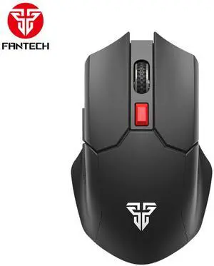 FANTECH RAIGOR II WG10 Black Gaming Mouse - 2400DPI, 2.4GHz, 2400DPI, Silent Clicks, PixArt 3212 Sensor, 6 Buttons,Huano 3M Switches,Ergonomic Design for PC/Computer(Black)