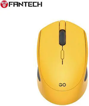 FANTECH GO W190D Yellow Gaming Mouse -Slient Click,Energy Efficient,Plug & Play Connectivity,1600DPI Adjustable,54g,5 Buttons,Ergonomic Design for PC/Computer(Yellow)