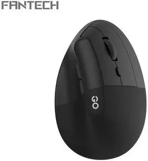 FANTECH GO COMFY W195 Black Gaming Mouse -Slient Switches,Dual Mode Connection,57°Vertical Angle,1600DPI Adjustable,7Buttons,Ergonomic Design for PC/Computer(Black)