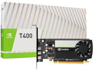 NVIDIA Quadro T400 4GB Graphics Card, Boxed Package, GDDR6 Memory, 250MHz, 64-bit, Bandwidth 80GB/s, PCIe3.0x16 low profile 3x Mini DisplayPort, Entry-level Professional Rendering