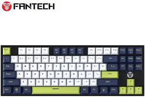 FANTECH MK877S Gaming Wired Keyboard, DETACHABLEUSB-CCABLE,87key, Hot-swappable, 12 Lighting Modes,Design for PC/Computer,White / Blue (red switch)