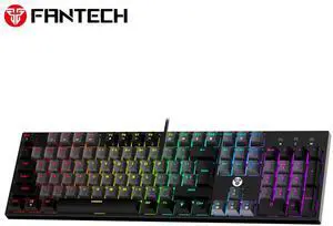 FANTECH ATOM104 MK886V2 SUMI Mechanical Wired Keyboard,104 Key, 25 Keys Anti-Ghost,3-Pin Hot Swappable switchs,13 Lighting Mode,2 Color Combination Keycaps,Black / Grey (Red Switch)