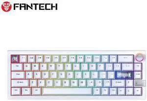 FANTECH MAXFIT 6 MK920,Mechanical Wireless Keyboard,66Key,Tri-Mode Connection, 66-Key Form Factor,PBT Double-Shot Cherry Profile Keycaps,ARGB lighting, White (Brown switch)