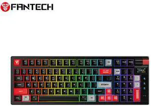 FANTECH ATOM PRO97 MK918,Mechanical Wireless Keyboard,97Key,Tri-Mode Connection, ARGB Lighting,5 Pin Hot Swappable Switches,Built-In Smart Display,Black (blue switch)