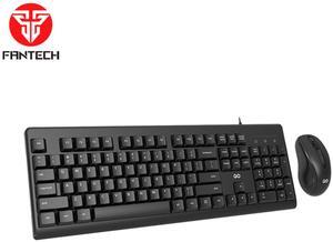FANTECH KM103 Wired Office KeyBoard Mouse Combo, Full Size Keyboard With 104 Keys Design, Ergonomic Keycaps, feel comfortable,not Light Effect, Spill-resistant design, black