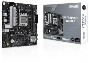 ASUS PRIME B650M-R AMD B650 Micro-ATX motherboard,AM5,DDR5,PCIe 4.0 ,Realtek 2.5Gb Ethernet, SATA 6 Gbps, USB 5Gbps Type-C®, BIOS FlashBack, Two-Way AI Noise Cancelation, Aura Sync