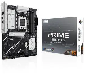 ASUS PRIME B850-PLUS AMD B850 ATX motherboard AM5 DDR5, PCle 5.0 Ready, three M.2slots, Realtek 2.5Gb Ethernet,DisplayPort, rear USB10Gbps Type-A & Type-c, BlOS FlashBack, Aura Sync