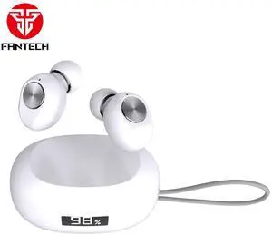 FANTECH WAVE 14 TW14 Wite,Custom Tuned Driver,Touch Control,Digital Display,Stable Connectivity With BT 5.3,Ultra Low Power Consumption,Intimately Fits The Ear Canal,White