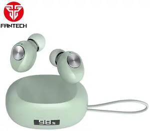FANTECH WAVE 14 TW14 Green,Custom Tuned Driver,Touch Control,Digital Display,Stable Connectivity With BT 5.3,Ultra Low Power Consumption,Intimately Fits The Ear Canal,Green