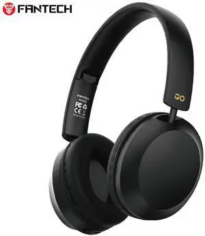 FANTECH GO AIR WH02S Black Wireless Headset,13Hours Playback Time,40mm Tuned Drivers,Dual-Mode Connection,Lightweight Design,Noise Cancelling Microphone,BT/3.5mm TRS ,Black