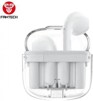 FANTECH WAVE 10 TW10 White,Custom Tuned Driver,Touch Control,Voice Assisant,USB-C Charging,Ergonomic Fit,High Definition Microphone,5 Hours Playback,90 Days Standby,Type-C,White
