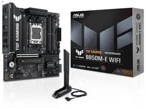 ASUS TUF GAMING B850M-E WIFI AMD B850 mATX motherboard AM5, three M.2 DisplayPort, rear USB10Gbps Type-Ceport, Bl0SFlashBack,Addressable RGB Gen2 headers, Aura Sync