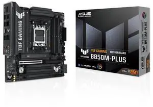 ASUS TUF GAMING B850M-PLUS AMD B850 mATX motherboard,AM5 DDR5, three M.2slots, Realtek 2.5Gb Ethernet,DisplayPort, rear USB20Gbps Type-c, BlOS FlashBack, Aura Sync