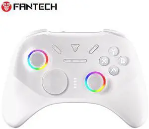 Fantech WGP15V2 Eos Pro II Multi-Platform Wireless Controller,2.4G BT Tri-Mode Connectivity,Replaceable D-Pads,Replaceable Thumbsticks,Hall-Effect Sticks & Triggers,White