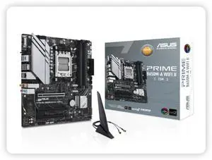 ASUS PRIME B650M-A WIFI II-CSM motherboard, AMD B650 Mini-ITX Motherboard, DDR5, PCIe 5.0 M.2, Wi-Fi 6, DisplayPort, VGA, HDMI®, SATA 6 Gbps, BIOS FlashBack AURA SYNC.