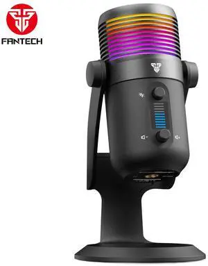 FANTECH LEVIOSA MAX MCX03 Wired Condenser Microphone,192 kHz / 24-bit High Sampling Rate,Noise Reduction,Cardioid Polar Pattern,USB C Interface,RGB Lighting,Black