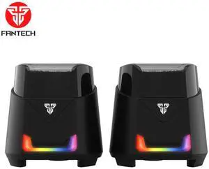 FANTECH HELLSCREAM GS205 Wired RGB Gaming Speaker,Bass Responance Memerane,45MM Driver,360 Surround,USB+3.5mm Plug,Black