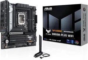 ASUS TUF GAMING B860M-PLUS WIFI Intel® B860(LGA 1851)mATXmotherboard,DDR5,PCle 5.0, 3 xM.2 slots, Realtek 2.5Gb Ethernet.Wi-Fi7,rear USB 20Gbps Type-c,DisplayPort video output,Aura Sync