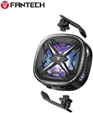 Fantech PC10 Phone Cooler, fast cooling, lco status display, magnetic mount, detachable clamp, RGB light, portable, phone Accessories, black