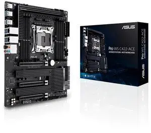 ASUS PRO WS C422-ACE Intel ATX LGA 2066 Workstation motherboard Intel C422 PCIe 3.0 x16, 14 power stages, triple M.2 with dual M.2 heatsinks, dual U.2, dual Intel LAN, DDR4 ECC memory support