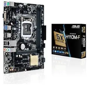 ASUS H110M-F Great-value micro-ATX H110 LGA1151, 5X Protection II for dependable stability, gaming audio and DDR4 support