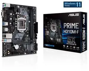 ASUS PRIME H310M-F Intel H310 (LGA 1151) micro ATX motherboard with PCIe 3.0, D-Sub, USB 3.2 Gen 1 Type-A, SATA 6 Gbps, Realtek 1 Gb Ethernet