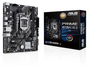 ASUS PRIME H510M-E R2.0-CSM Intel H470 (LGA 1200) micro ATX motherboard PCIe 4.0,32Gbps M.2 slot,DisplayPort/HDMI/VGA,USB 3.2 Gen 1 ports,SATA 6 Gbps,AURA SYNC,Q-LED Core