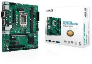 ASUS Pro H610M-C-CSM The Pro H610M-C -CSM Intel socket LGA1700 for 14th,13th&12th Gen Intel processors,PCIe 5.0 support, DDR5, USB 3.2 Gen 2, M.2 PCIe 3.0 slot,Mono-out header(with Amp IC),SMBUS head