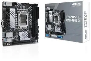 ASUS PRIME H610I-PLUS D4 Intel H610 (LGA 1700) Mini-ITX motherboard, M.2, DDR4 3200MHz, HDMI,D-SUB, USB 3.2 Gen 1 ports, SATA 6 Gbps, COM header, Mono-out header with Amp IC