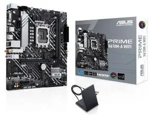 ASUS PRIME H610M-A WIFI Intel H610 (LGA 1700) mATX motherboard with DDR5, dual M.2 slots, Intel 1Gb Ethernet, WIFI 5,DisplayPort, USB 3.2 Gen 2 ports, Addressable Gen 2 headers,Aura Sync