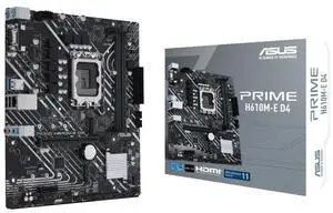 ASUS PRIME H610M-E D4 Intel H610 (LGA 1700) micro ATX motherboard PCIe 4.0, dual M.2 slots up to 32Gbps,D-Sub, USB 3.2 Gen 1 Type-A, SATA 6 Gbps, FAN Xpert 2+, Armoury Crate, 5X PROTECTION III