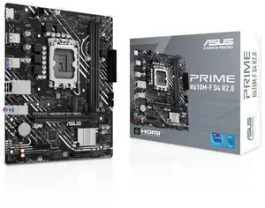 ASUS PRIME H610M-F D4 R2.0 Intel H610 (LGA 1700) micro-ATX motherboard PCIe 4.0, DDR4, M.2 slot, Realtek 1Gb Ethernet, HDMI, SATA 6 Gbps, USB 5Gbps ports