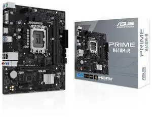 ASUS PRIME H610M-R Intel H610 (LGA 1700) micro-ATX motherboard DDR5, PCIe 4.0, M.2 slot, Realtek 1 Gb Ethernet, DisplayPort,  SATA 6 Gbps , COM header, LPT header, TPM header