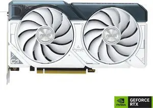 ASUS Dual GeForce RTX 4060 Ti White OC Edition 8GB GDDR6 (PCIe 4.0, 8GB GDDR6, DLSS 3, HDMI 2.1, DisplayPort 1.4a, Axial-tech fan design, 0dB technology) DUAL-RTX4060TI-O8G-WHITE